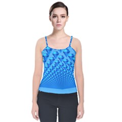 Diamond Pattern Velvet Spaghetti Strap Top by Sparkle