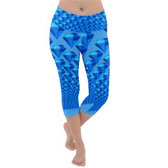 Diamond Pattern Lightweight Velour Capri Yoga Leggings by Sparkle