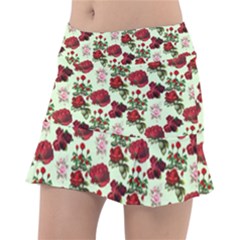 Flowers Pattern Classic Tennis Skirt by Sparkle