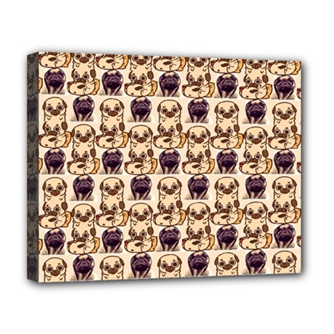 Pugs Deluxe Canvas 20  X 16  (stretched) by Sparkle