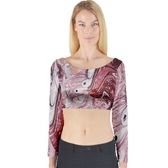 Cora; Abstraction Long Sleeve Crop Top by kaleidomarblingart