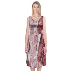 Cora; Abstraction Midi Sleeveless Dress