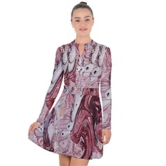 Cora; Abstraction Long Sleeve Panel Dress by kaleidomarblingart