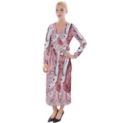 Cora; Abstraction Velvet Maxi Wrap Dress by kaleidomarblingart