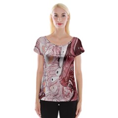 Cora; Abstraction Cap Sleeve Top