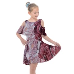 Cora; Abstraction Kids  Shoulder Cutout Chiffon Dress by kaleidomarblingart