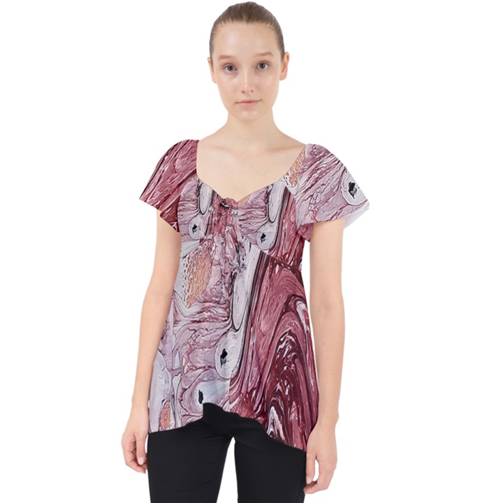 Cora; abstraction Lace Front Dolly Top