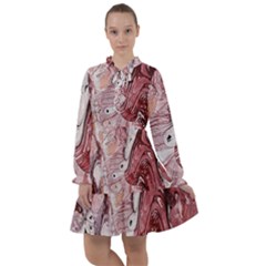 Cora; Abstraction All Frills Chiffon Dress by kaleidomarblingart