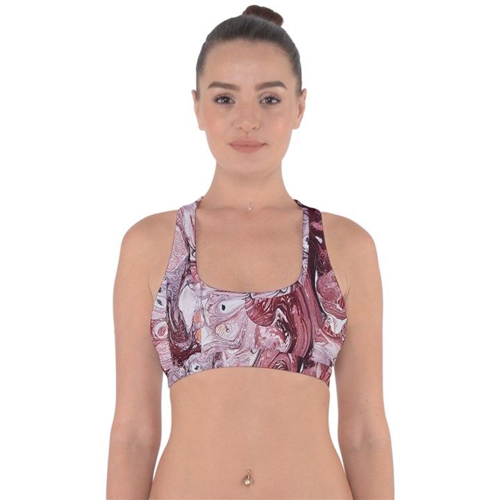 Cora; abstraction Cross Back Hipster Bikini Top 