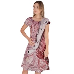 Cora; Abstraction Classic Short Sleeve Dress by kaleidomarblingart