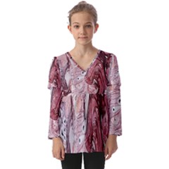 Cora; Abstraction Kids  V Neck Casual Top