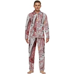 Cora; Abstraction Men s Long Sleeve Velvet Pocket Pajamas Set by kaleidomarblingart