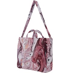 Cora; Abstraction Square Shoulder Tote Bag by kaleidomarblingart