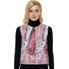 Cora; Abstraction Women s Short Button Up Puffer Vest by kaleidomarblingart