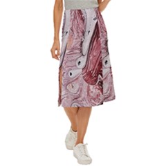 Cora; Abstraction Midi Panel Skirt by kaleidomarblingart