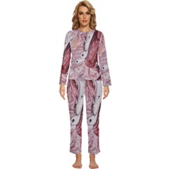 Cora; Abstraction Womens  Long Sleeve Lightweight Pajamas Set