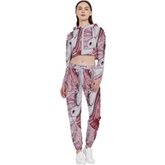 Cora; Abstraction Cropped Zip Up Lounge Set by kaleidomarblingart