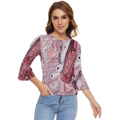 Cora; Abstraction Bell Sleeve Top