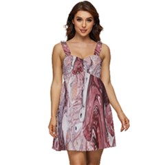 Cora; Abstraction Ruffle Strap Babydoll Chiffon Dress