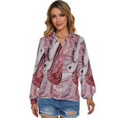 Cora; Abstraction Women s Long Sleeve Button Down Shirt