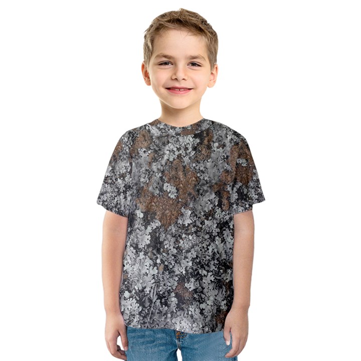 Floral Surface Print Design Kids  Sport Mesh Tee