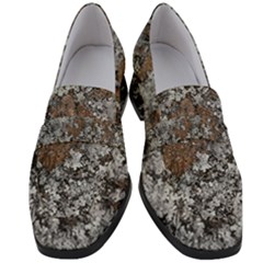 Floral Surface Print Design Women s Chunky Heel Loafers by dflcprintsclothing