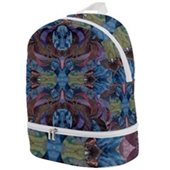 Marbled Confetti Symmetry Zip Bottom Backpack by kaleidomarblingart