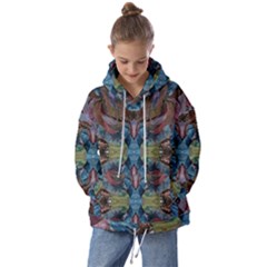 Marbled Confetti Symmetry Kids  Oversized Hoodie by kaleidomarblingart