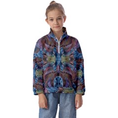 Marbled Confetti Symmetry Kids  Half Zip Hoodie by kaleidomarblingart