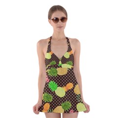 Troipcal Pineapple Fun Halter Dress Swimsuit  by PaperDesignNest