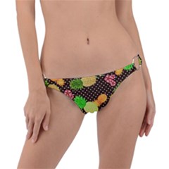 Troipcal Pineapple Fun Ring Detail Bikini Bottom