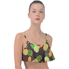 Troipcal Pineapple Fun Frill Bikini Top by PaperDesignNest