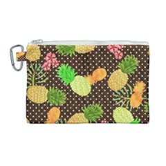 Troipcal Pineapple Fun Canvas Cosmetic Bag (large)