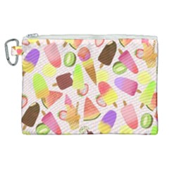 Ice Cream Pink Canvas Cosmetic Bag (XL)