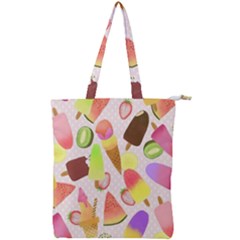 Ice Cream Pink Double Zip Up Tote Bag