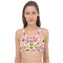 Ice Cream Pattern Piink Cage Up Bikini Top View1