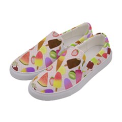 Ice cream pattern Women s Canvas Slip Ons