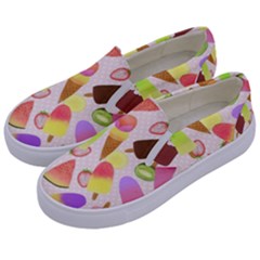 Ice cream pattern Kids  Canvas Slip Ons