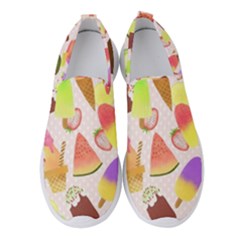 Ice cream pattern Women s Slip On Sneakers