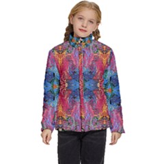 Firey Repeats I Kids  Puffer Bubble Jacket Coat by kaleidomarblingart