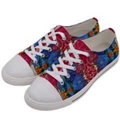 Firey Repeats I Women s Low Top Canvas Sneakers by kaleidomarblingart