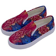 Firey Repeats I Kids  Canvas Slip Ons by kaleidomarblingart