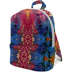 Firey Repeats I Zip Up Backpack by kaleidomarblingart