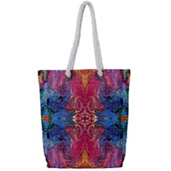 Firey Repeats I Full Print Rope Handle Tote (small) by kaleidomarblingart