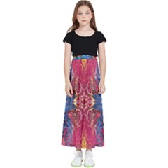 Firey Repeats I Kids  Flared Maxi Skirt by kaleidomarblingart