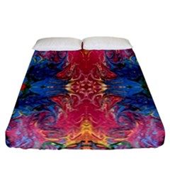 Firey Repeats I Fitted Sheet (california King Size) by kaleidomarblingart