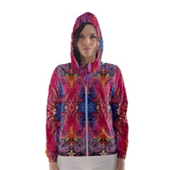 Firey Repeats I Women s Hooded Windbreaker by kaleidomarblingart