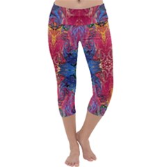 Firey Repeats I Capri Yoga Leggings by kaleidomarblingart