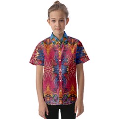 Firey Repeats I Kids  Short Sleeve Shirt by kaleidomarblingart