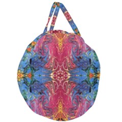 Firey Repeats I Giant Round Zipper Tote by kaleidomarblingart